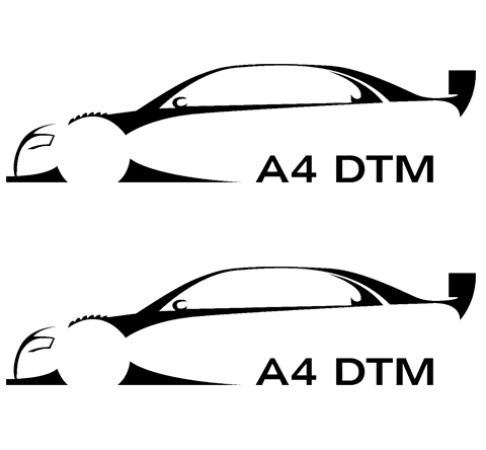 2 Stickers Audi A4 DTM, taille au choix